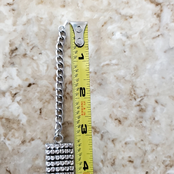 Stunning Vtg Rhinestone 6 Row Silver Tone  Choker Necklace - Picture 12 of 12